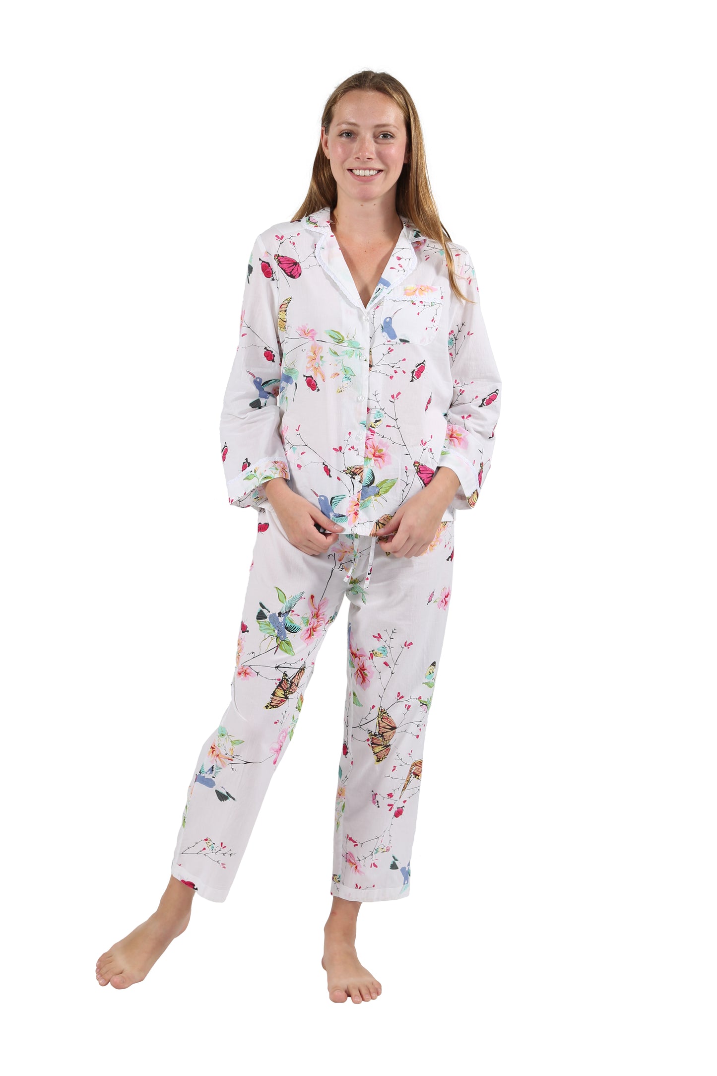 La Cera Long Sleeve Floral Pajama Set - La Cera