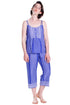 Blue Batik Print Cotton Capri Pajamas - La Cera