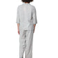 La Cera 3/4 Sleeve Pleat Front Capri Pajama Set - La Cera