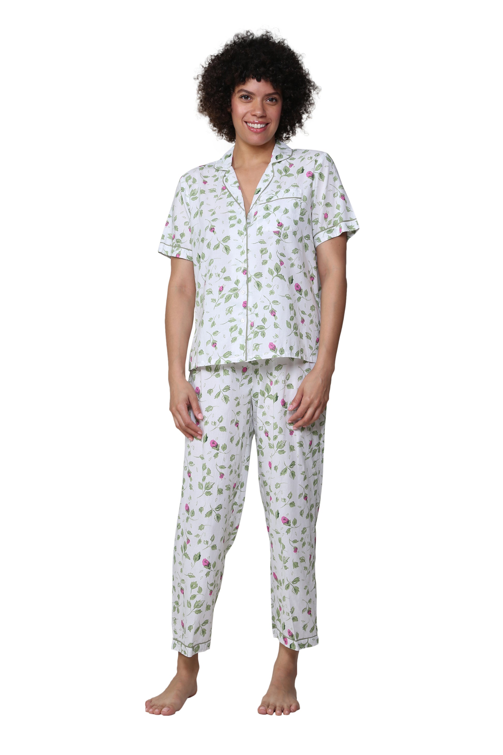 Floral Print Pajamas - La Cera