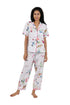 La Cera Short Sleeve Floral Pajama Set - La Cera