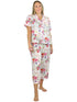 La Cera Short Sleeve Floral Cotton Pajama Set - La Cera