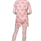 La Cera Boxer Pajama Set Peach