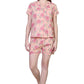 La Cera Boxer Pajama Set Peach