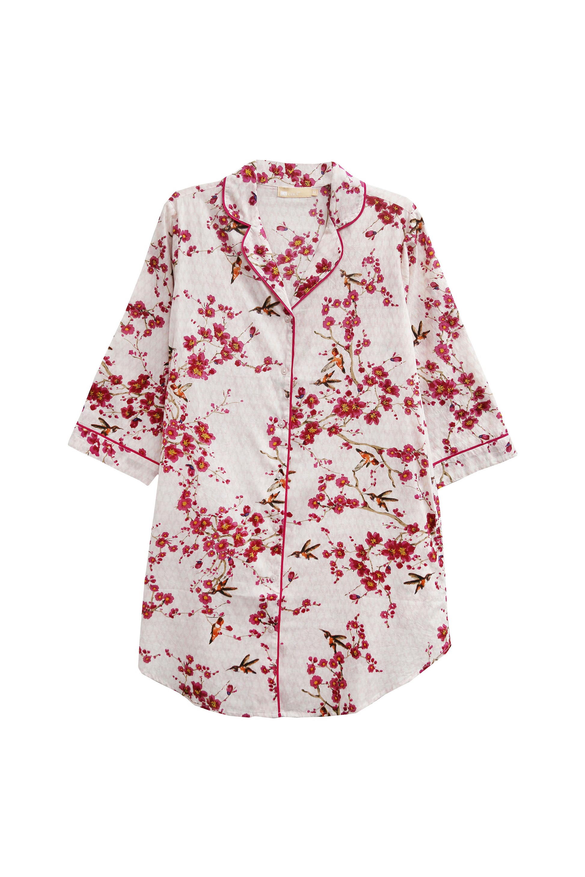 Plus Size La Cera Long Sleeve Nightshirt - La Cera
