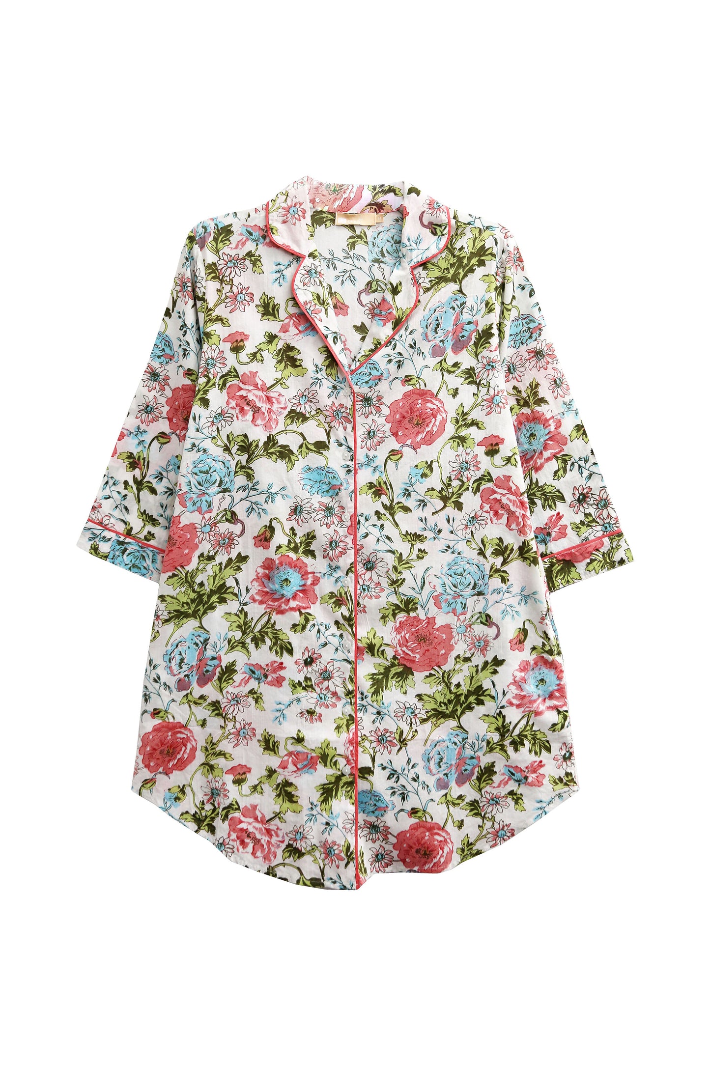 Camisón de manga larga con estampado de jardín inglés La Cera de talla grande