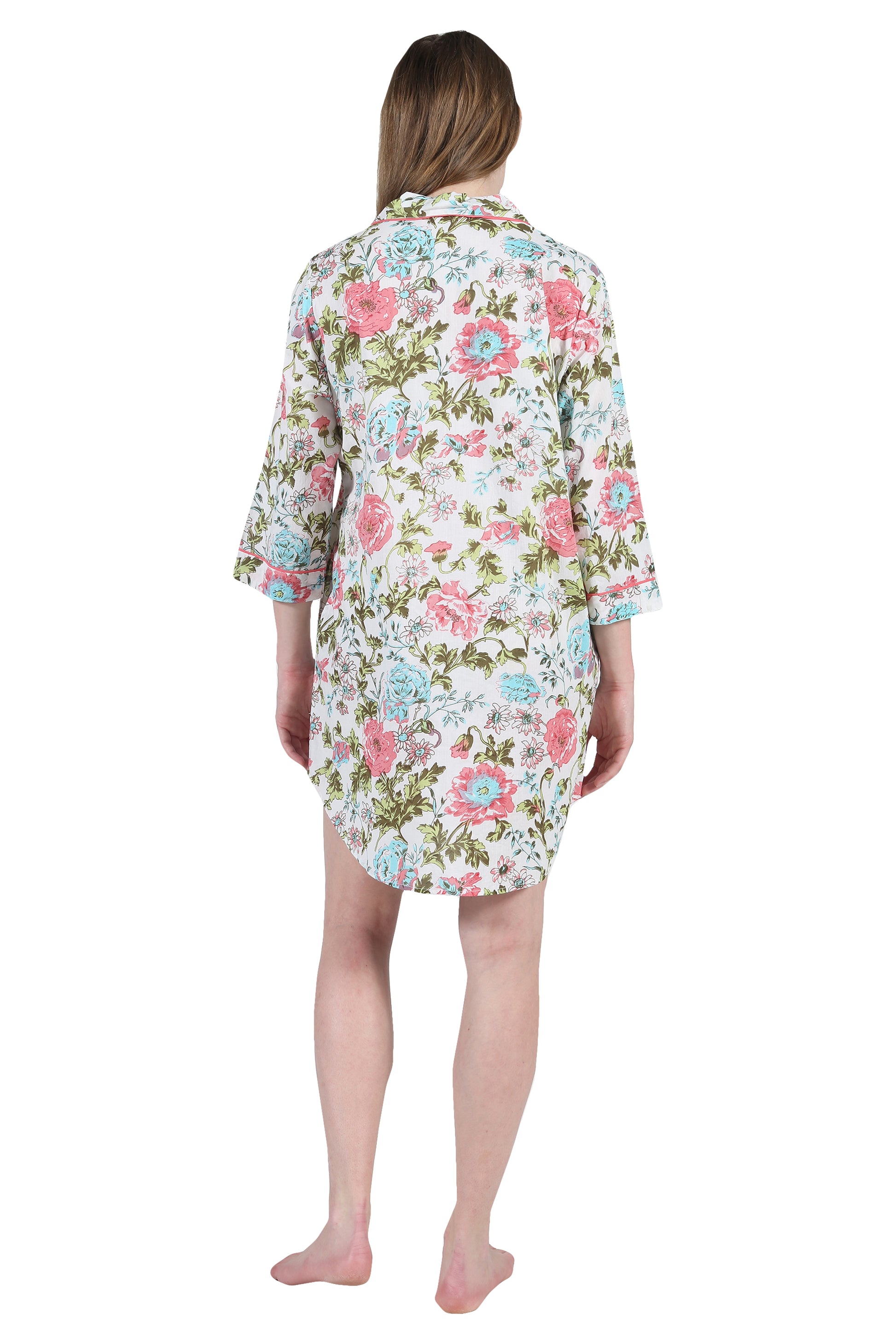 La Cera English Garden Print Nightshirt - La Cera