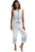 Border Print Sleeveless 100% Cotton Floral PJs - La Cera