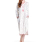 La Cera 100% Cotton Knit Mistletoe Print Nightshirt