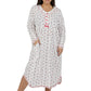 La Cera Plus Size 100% Cotton Knit Mistletoe Print Nightshirt