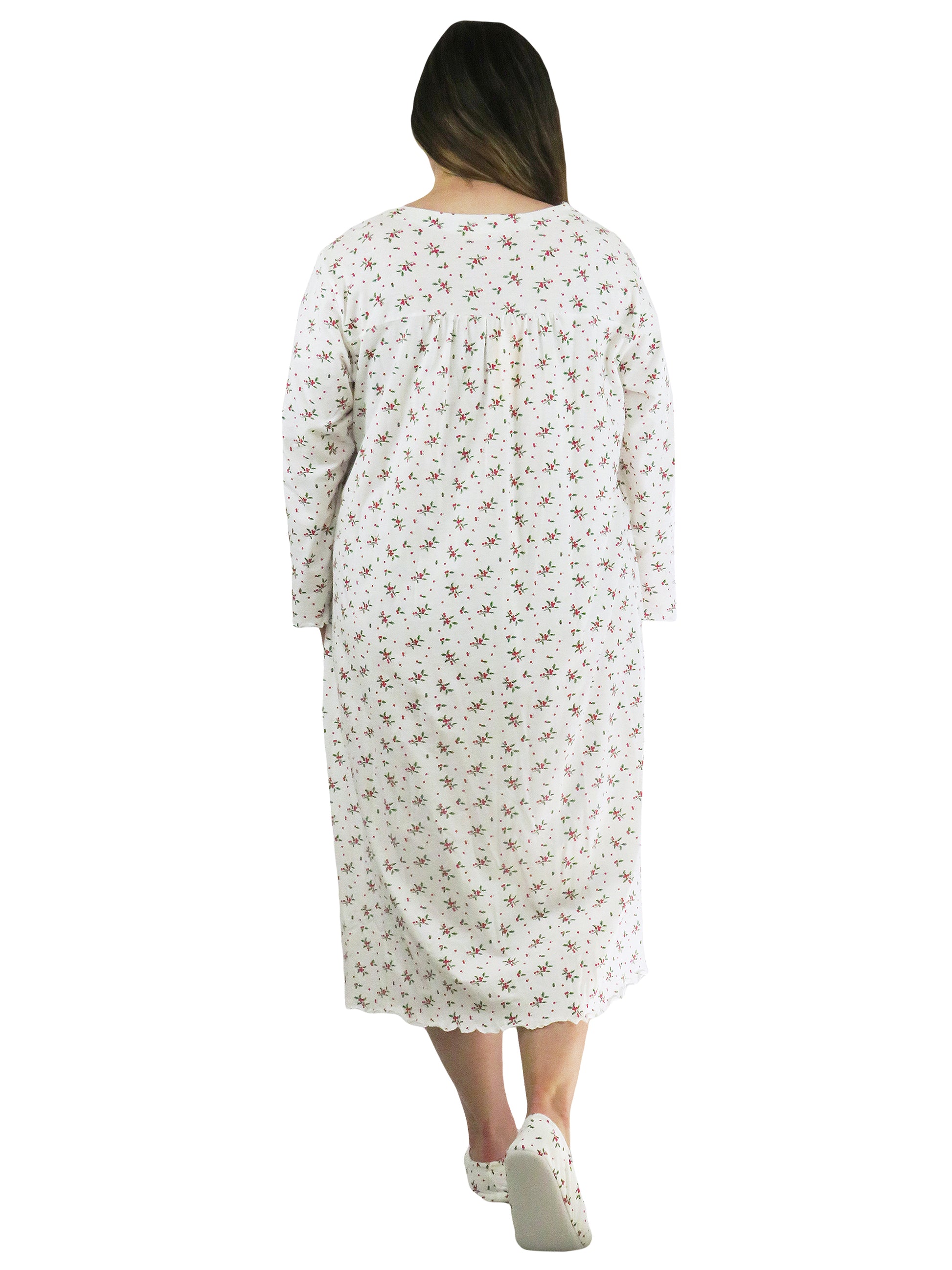 Long Sleeve Mistletoe Plus Size Night Gown - La Cera