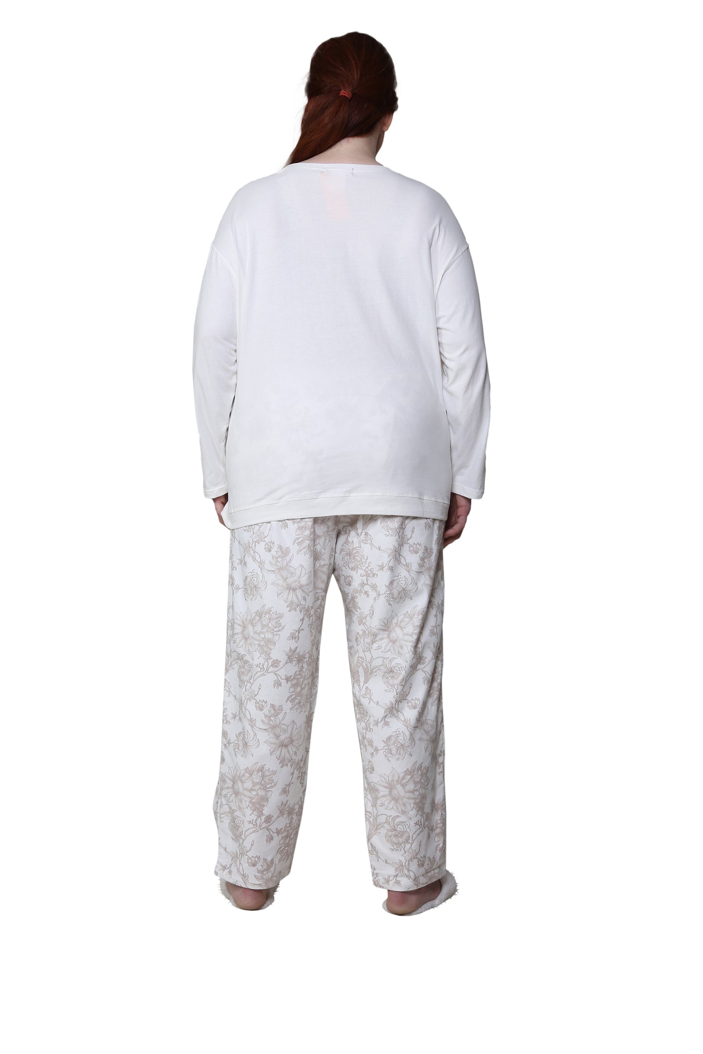 Plus Size Flannel Print Pajama Set