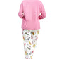 Pink Flannel Cat Print Pajama Set - La Cera