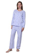 La Cera Lilac Floral Cotton Knit Pajama Set - La Cera