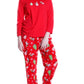 La Cera Holiday Pattern Pajama Set - La Cera