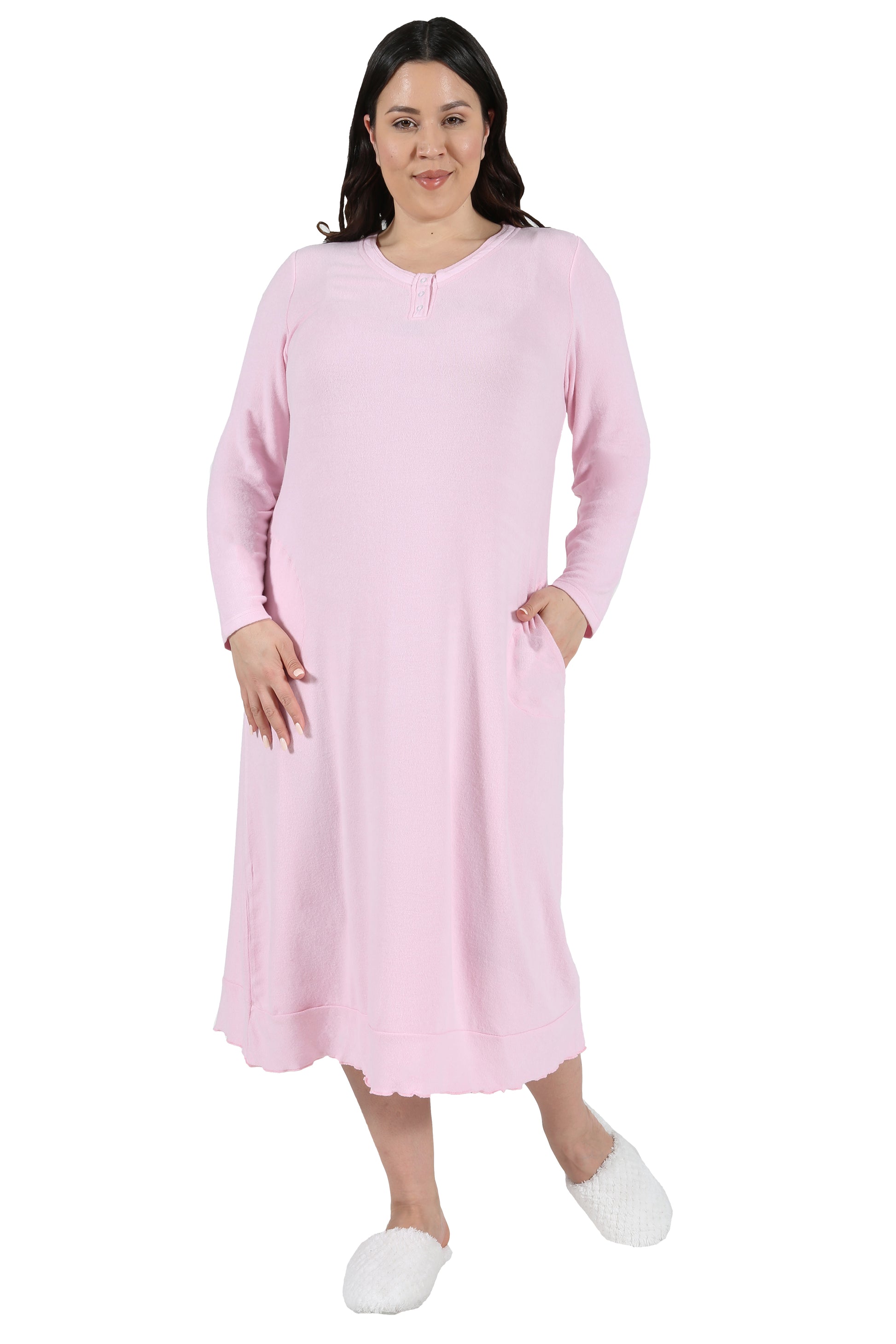 The Comfort Collection Plus Size Snap Gown - La Cera