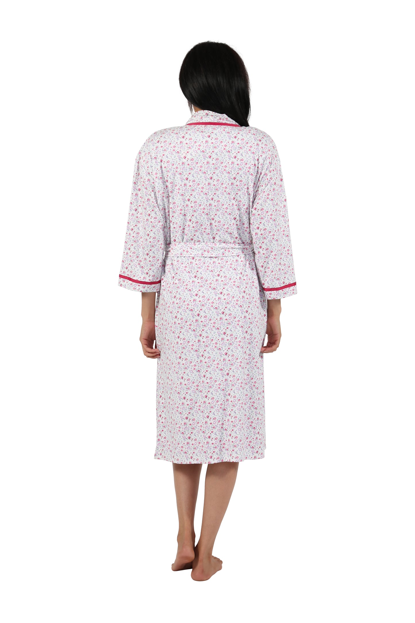 Floral Print Knit Robe