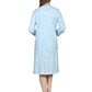 La Cera Floral Print Cotton Knit Gown - La Cera