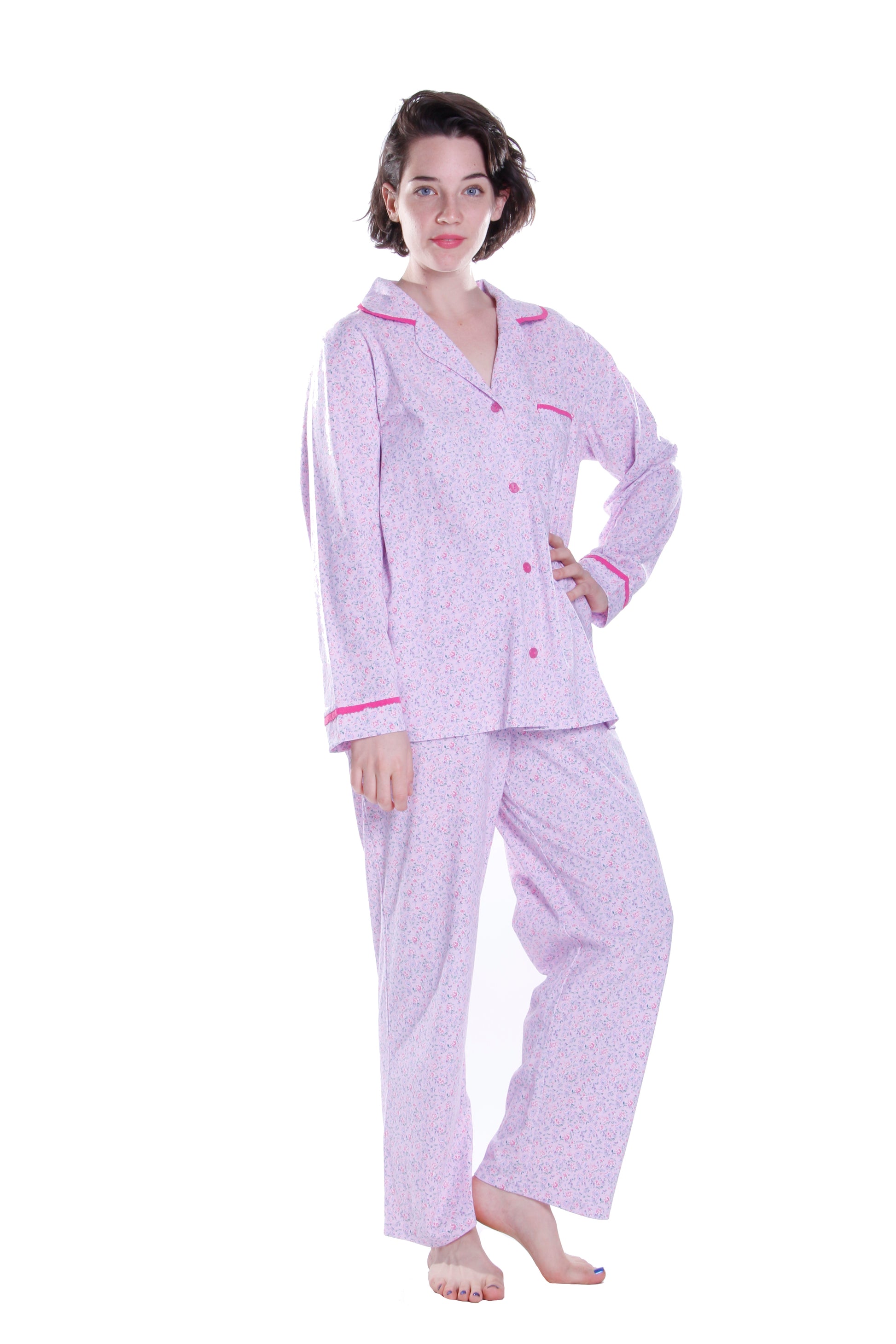 Long Sleeve Floral Pajama Set - La Cera