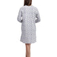 La Cera Knit Floral Print Nightshirt - La Cera