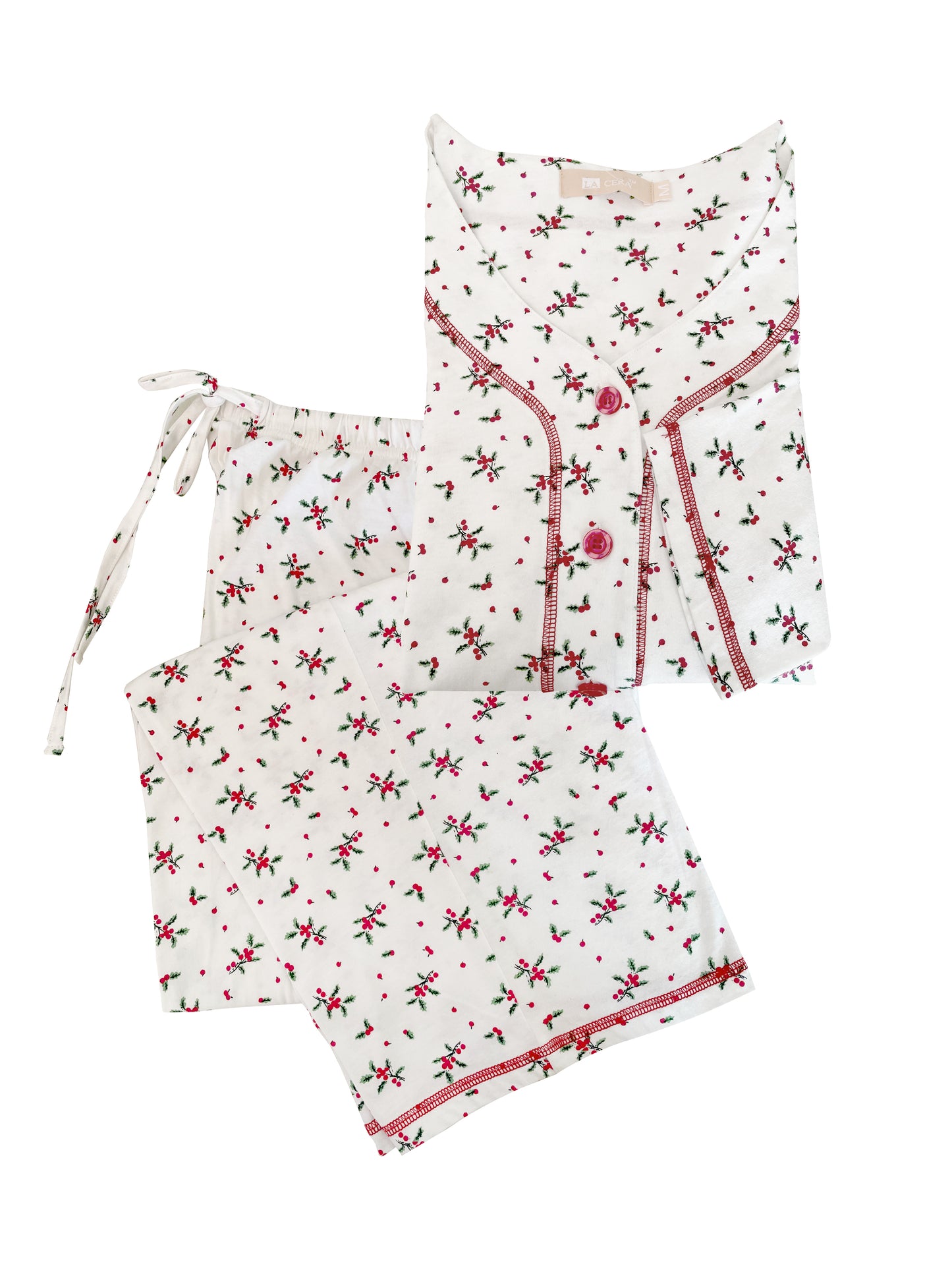 Long Sleeve Mistletoe PJ Set - La Cera