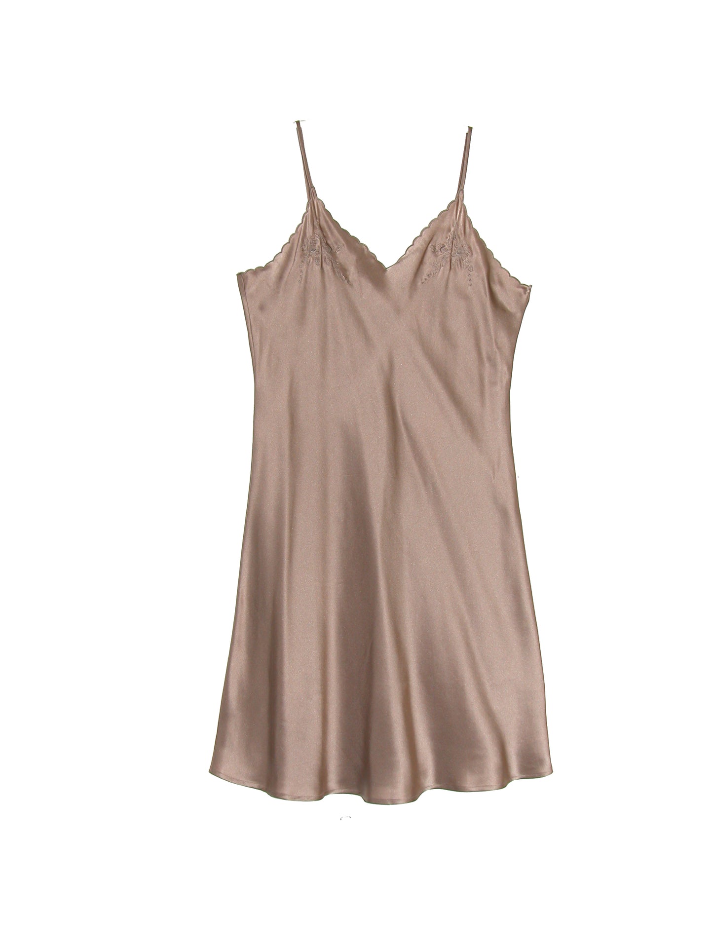 La Cera Short Silk Chemise - La Cera