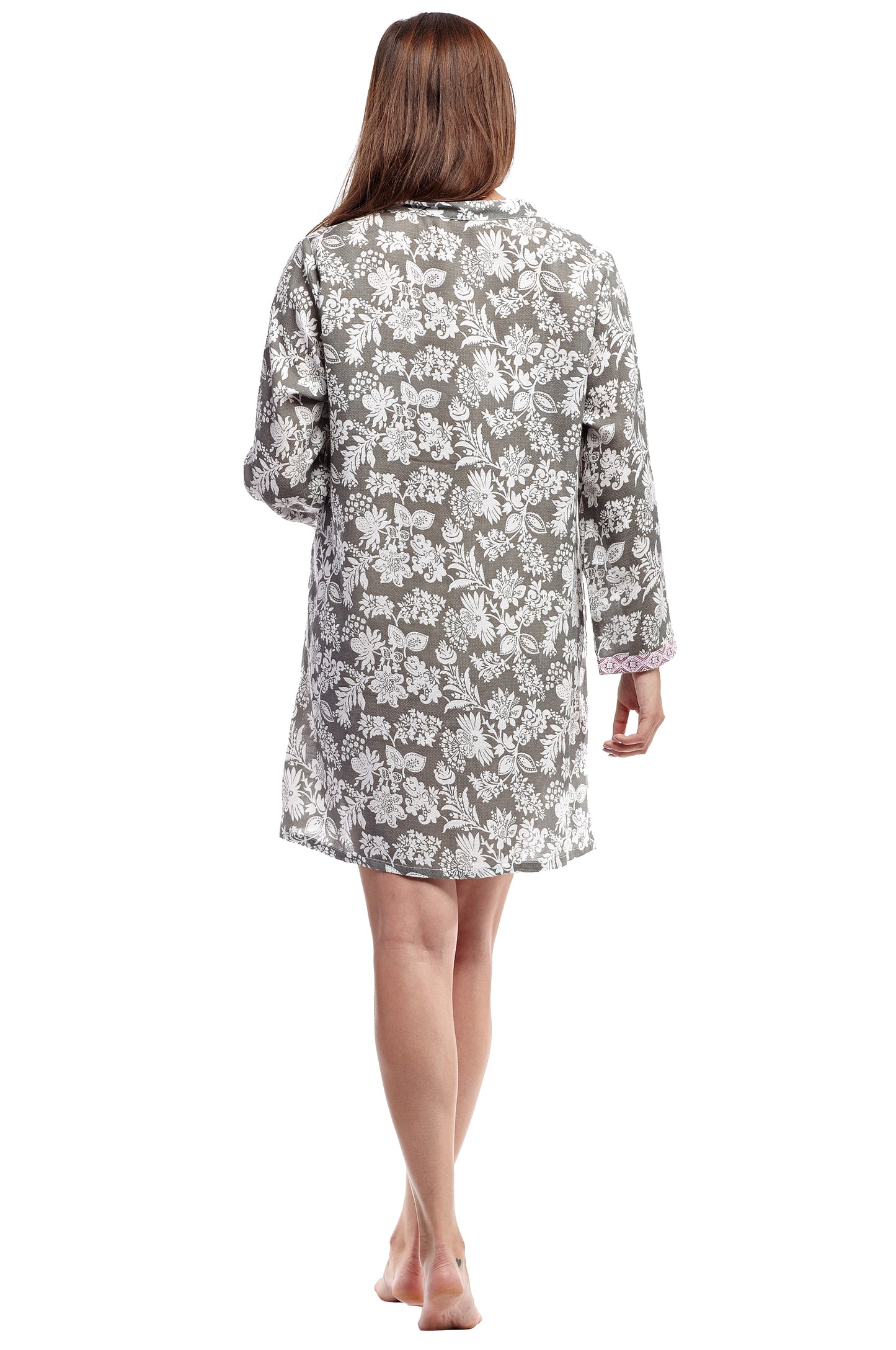 Camisola floral de rayón y salvia