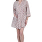 La Cera Short Cotton Wrap Robe - La Cera