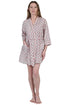 La Cera Short Cotton Wrap Robe - La Cera