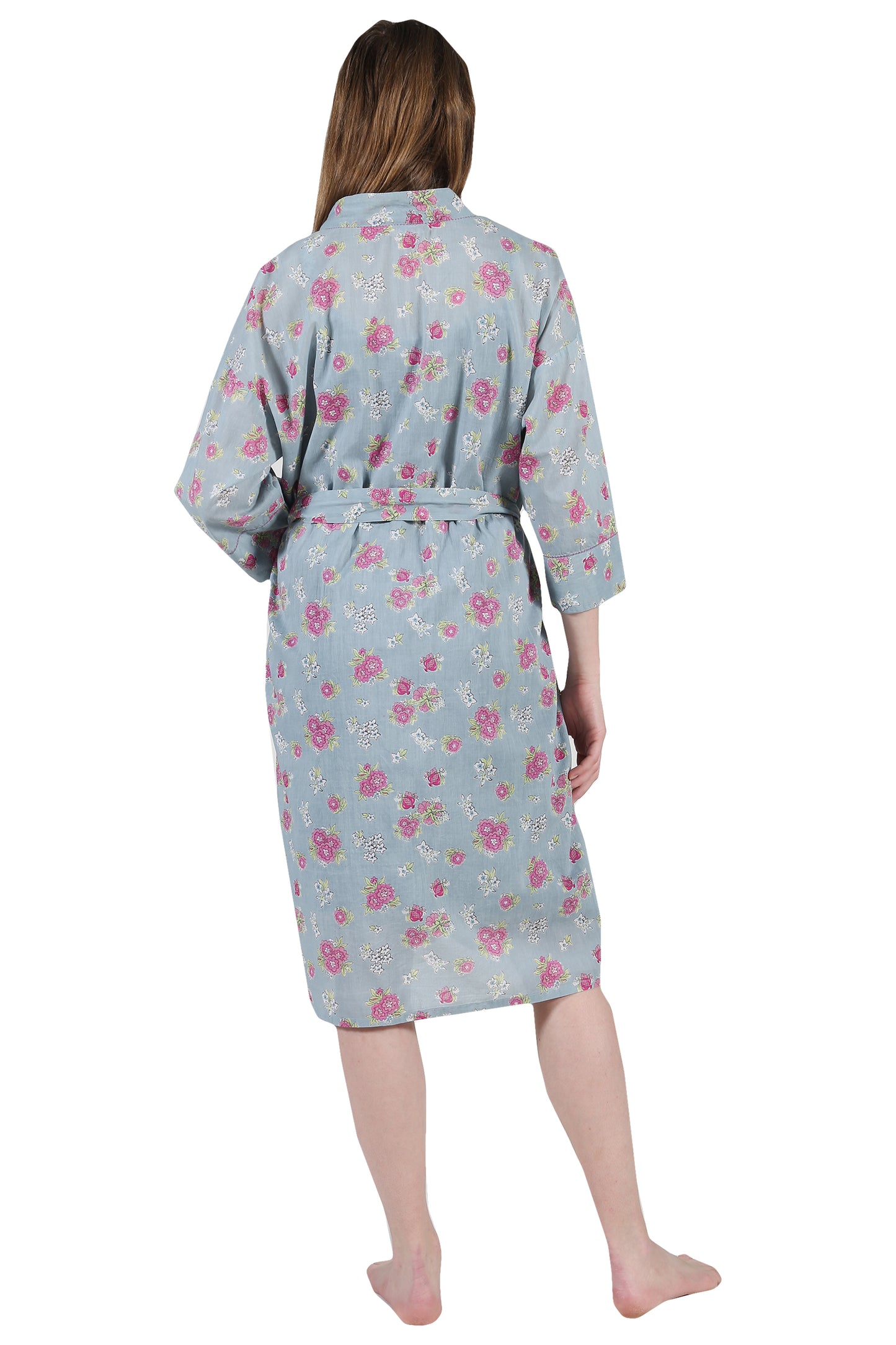 La Cera Cotton Wrap Robe - La Cera