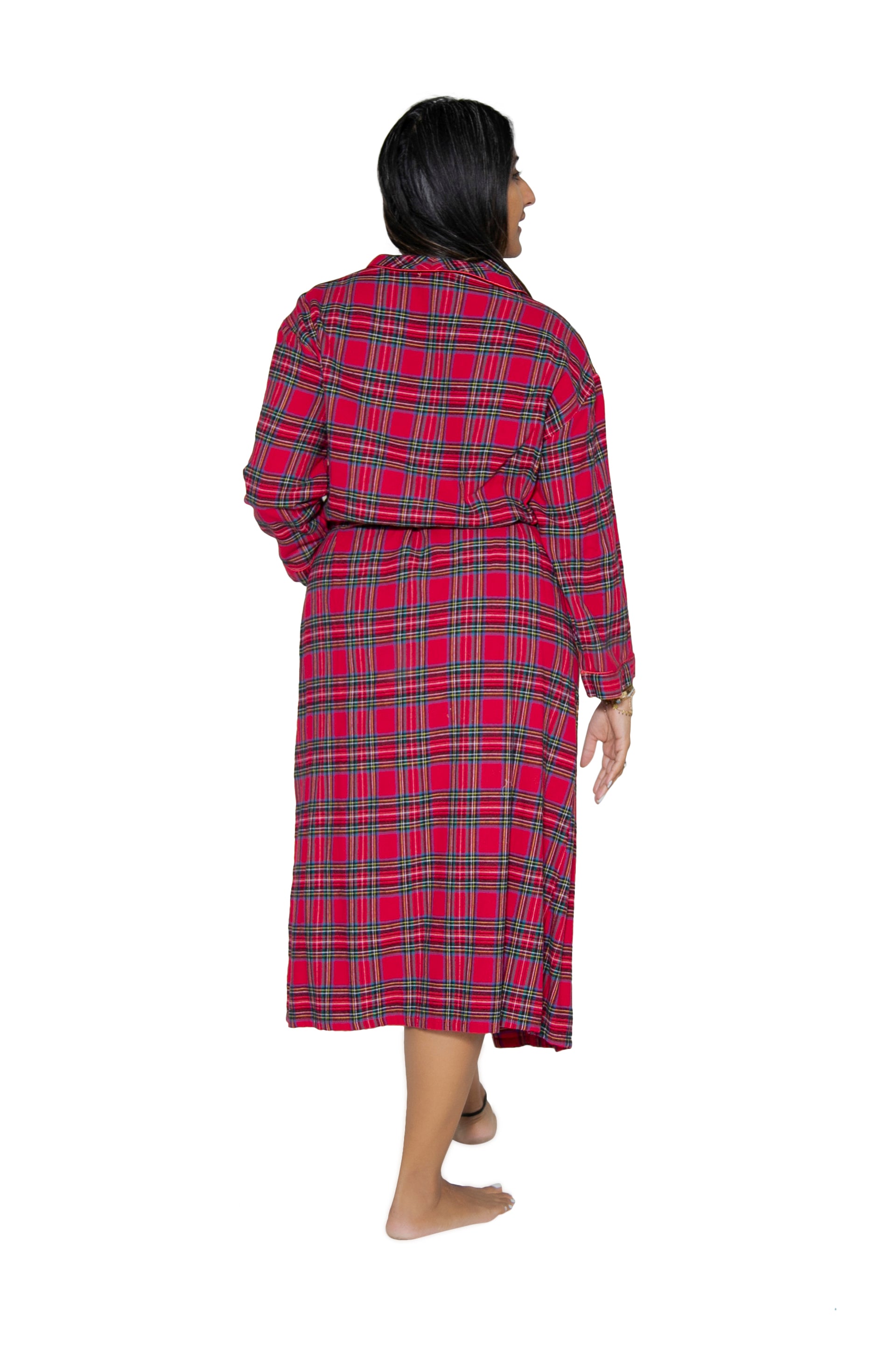Flannel Plaid Robe - La Cera