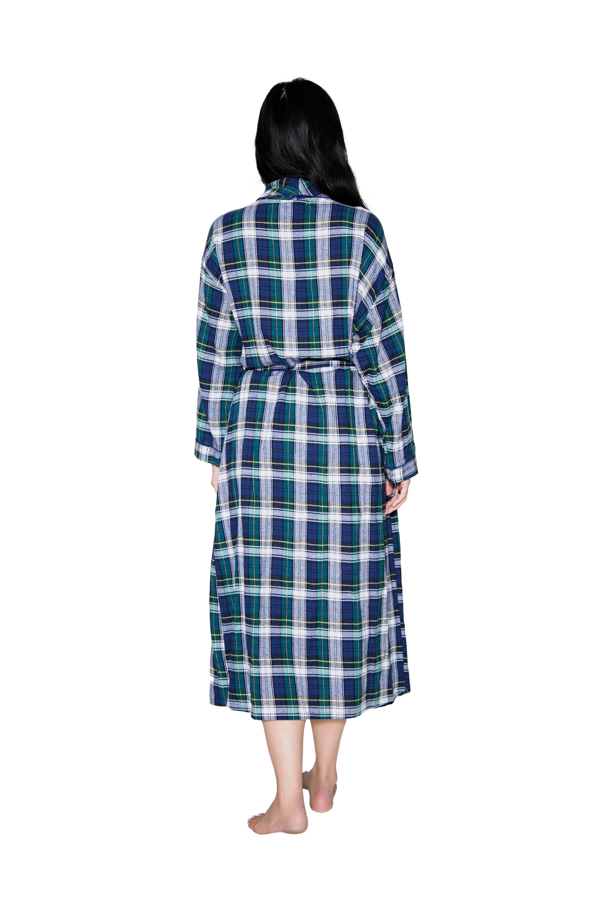Flannel Plaid Robe - La Cera