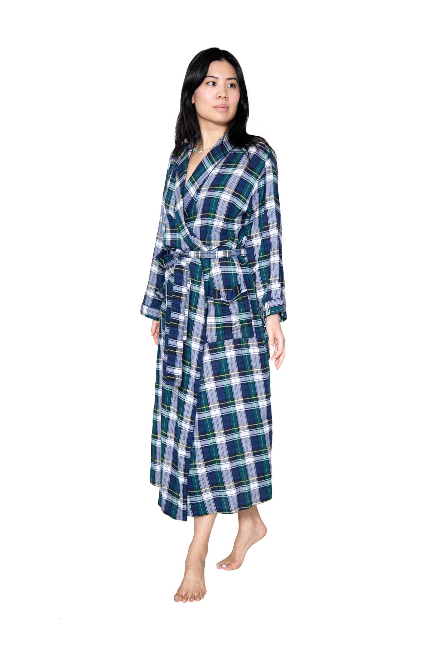 Flannel Plaid Robe - La Cera