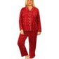 La Cera Plus Size Sheered Minky Fleece PJ Set