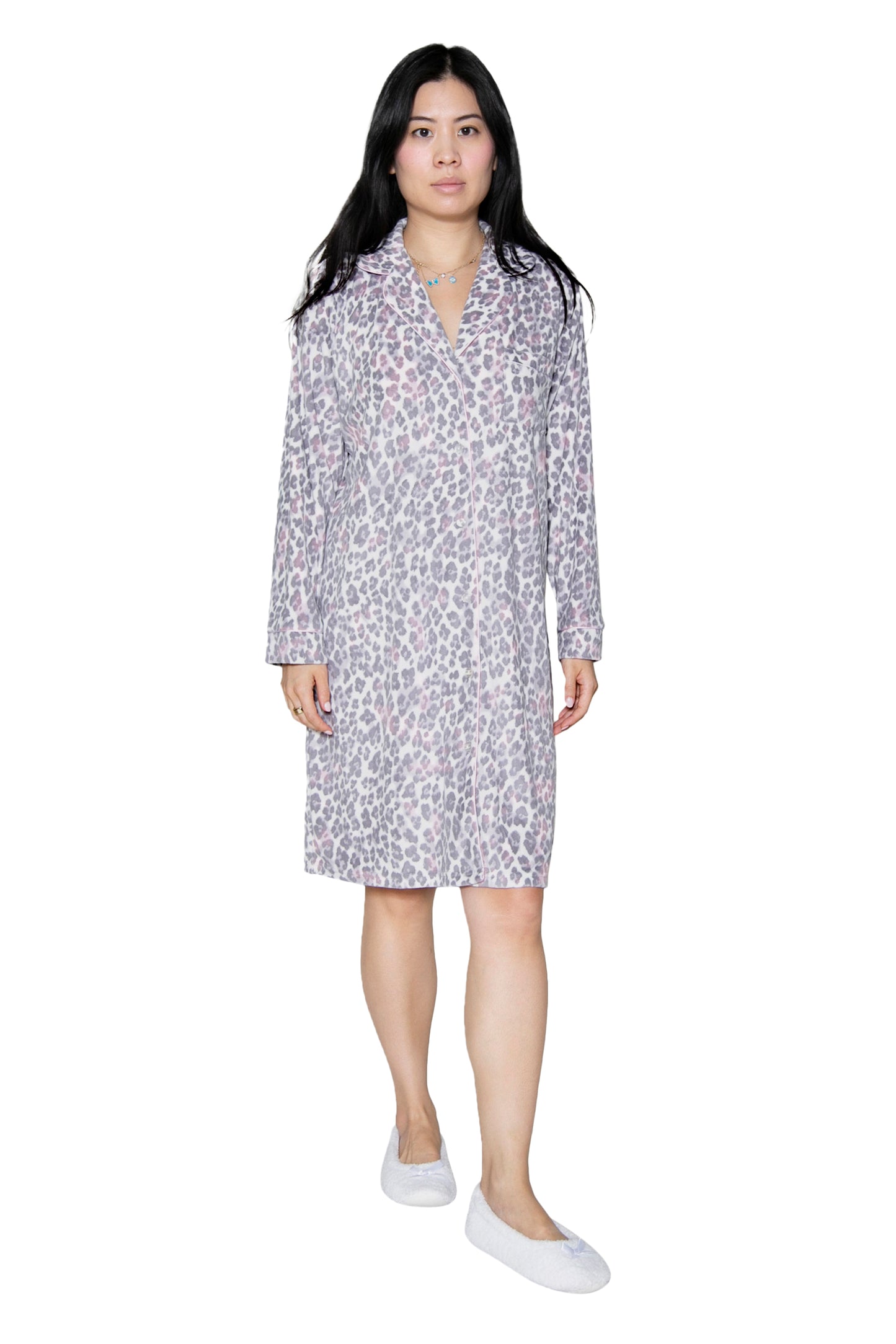 La Cera Silky Sheered Minky Nightshirt