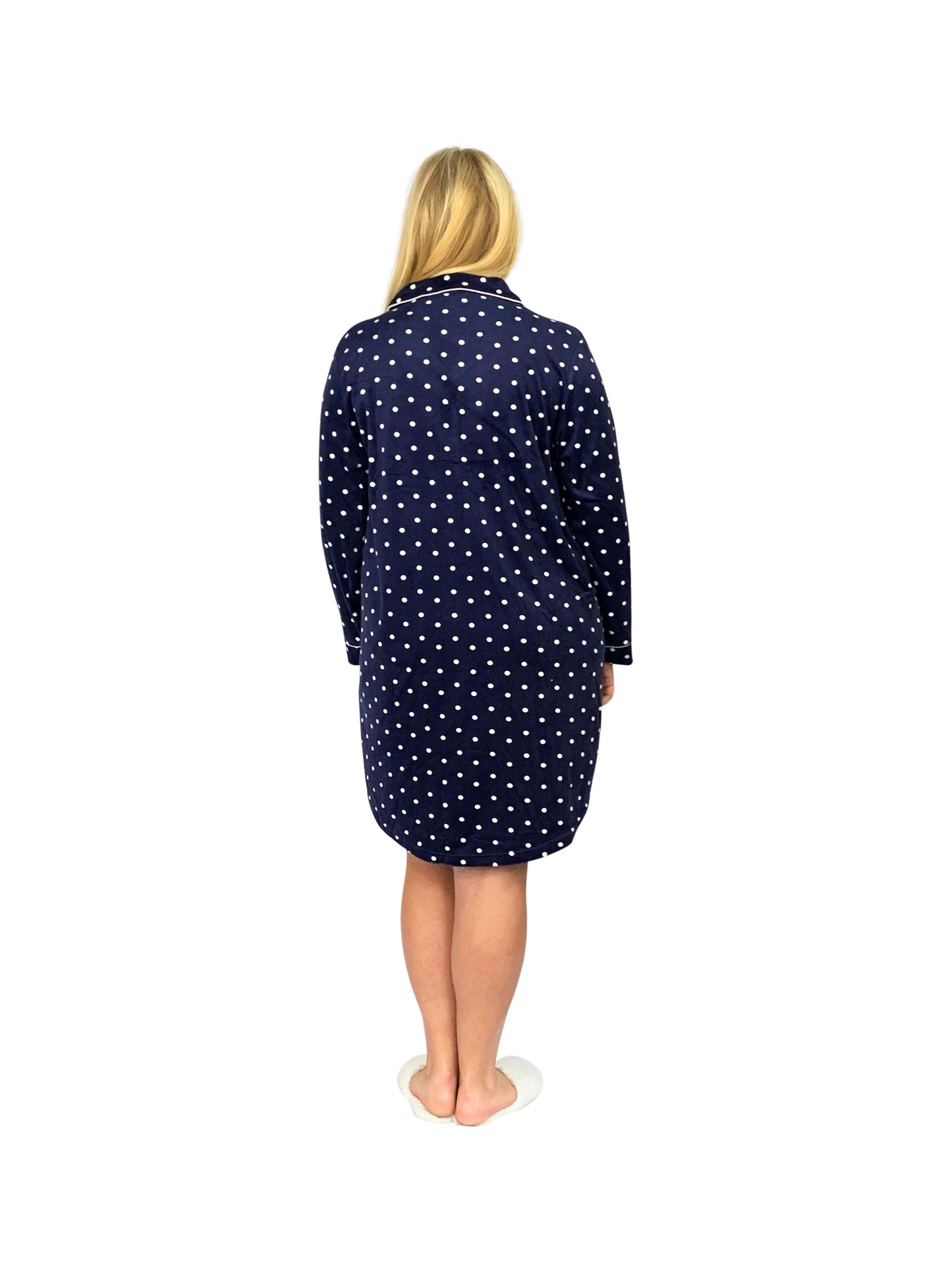 La Cera Plus Size Silky Sheered Minky Fleece Nightshirt