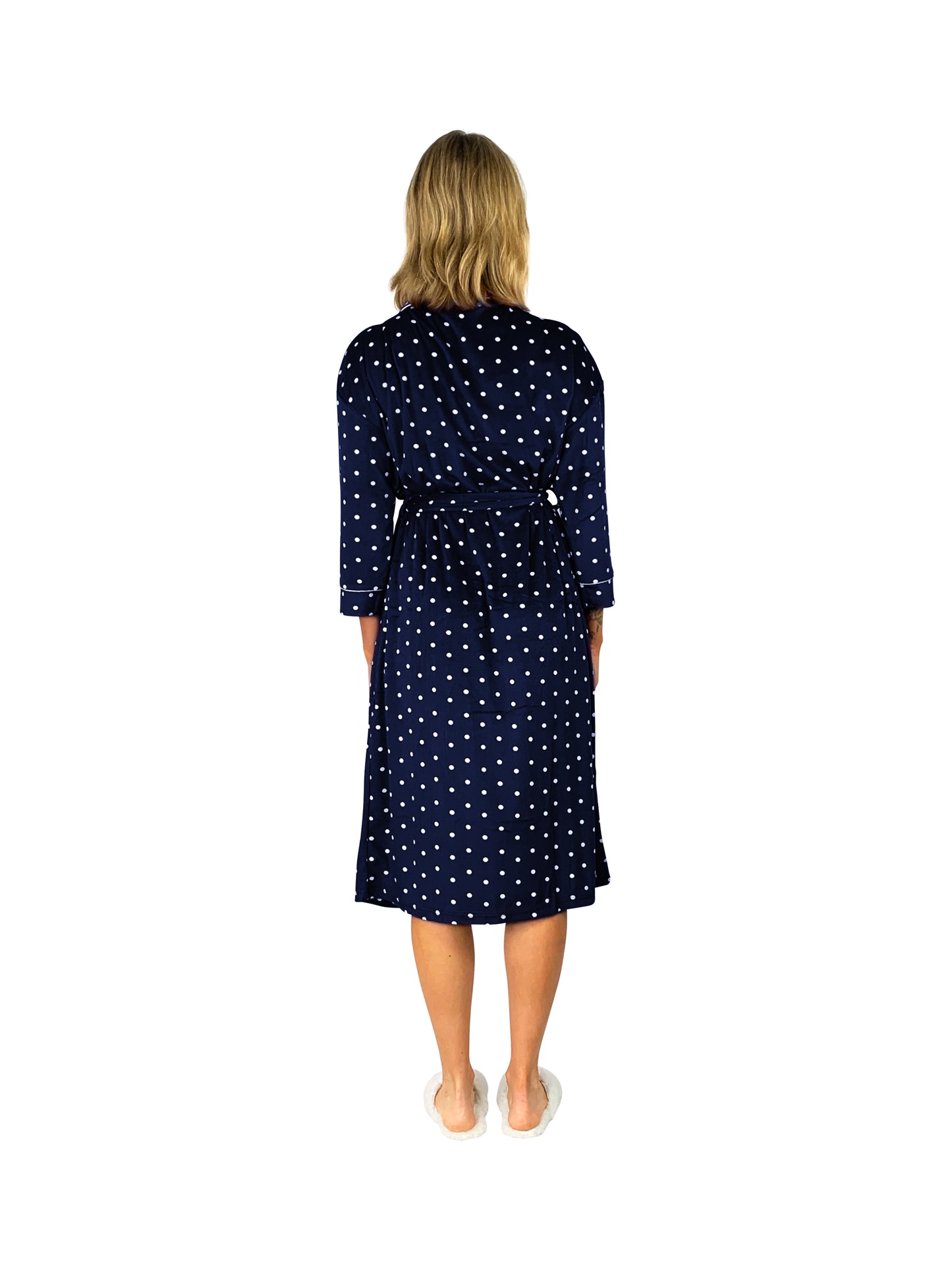 La Cera Silky Sheered Minky Wrap Robe