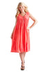 La Cera 100% Cotton Sleeveless Dress with Hem Embroidery - La Cera