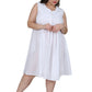 La Cera 100% Cotton Sleeveless Dress with Hem Embroidery - Plus Size - La Cera