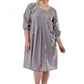 La Cera Plus Size Pleated Front Chambray Dress - La Cera