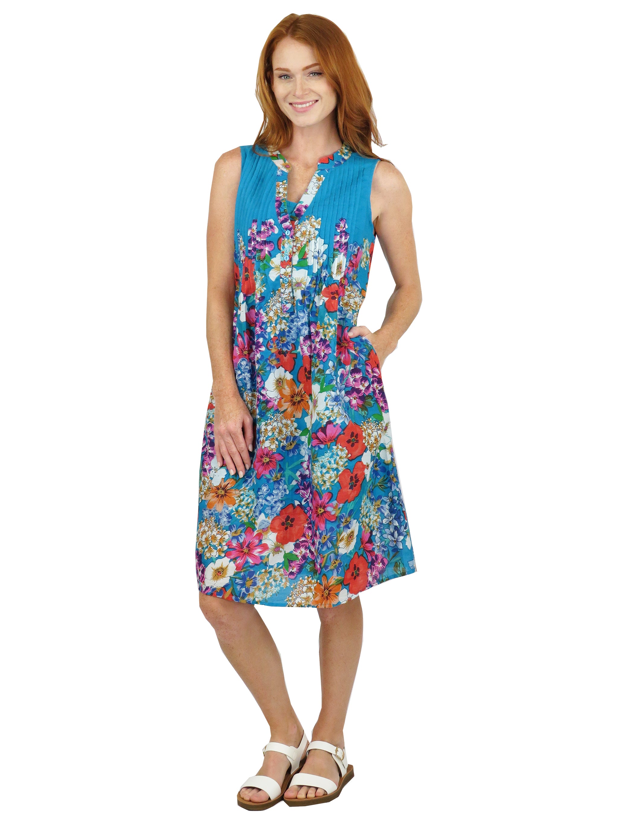La Cera Sleeveless Short Floral Sundress - La Cera
