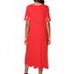 La Cera 100% Cotton Knit Embroidered A-Line Dress - La Cera