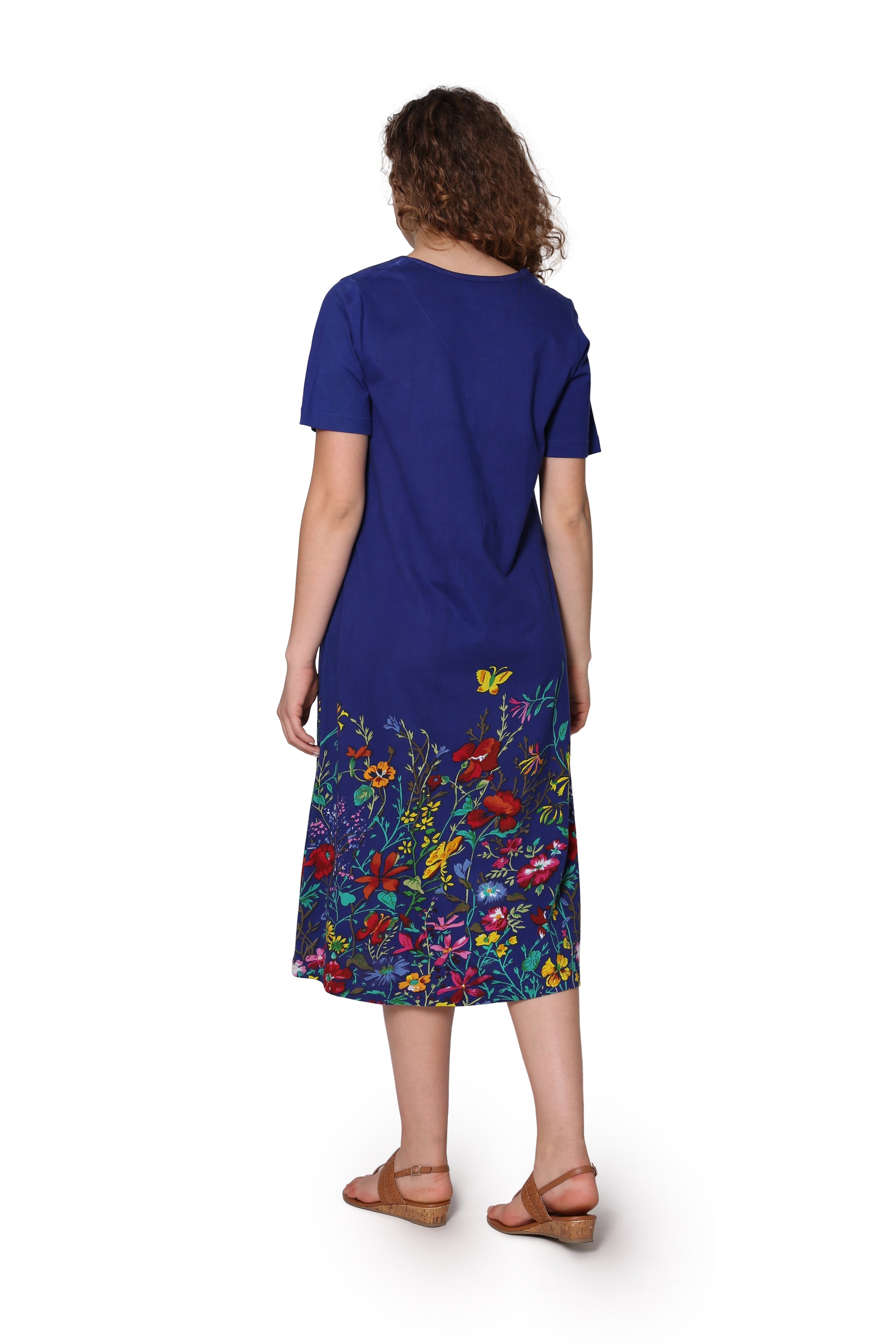 La Cera Floral Printed Short Sleeve Dress - La Cera