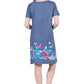 La Cera Novelty Floral Butterfly Print Short Sleeve Plus Size Dress