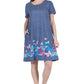 La Cera Novelty Floral Butterfly Print Short Sleeve Plus Size Dress