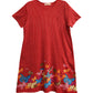 La Cera Novelty Floral Butterfly Print Short Sleeve Plus Size Dress