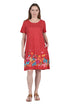 La Cera Novelty Floral Butterfly Print Short Sleeve Dress - La Cera