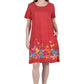 La Cera Novelty Floral Butterfly Print Short Sleeve Plus Size Dress