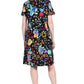 La Cera Abstract Floral Print Cotton Dress - La Cera