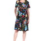 La Cera Abstract Floral Print Cotton Dress - La Cera